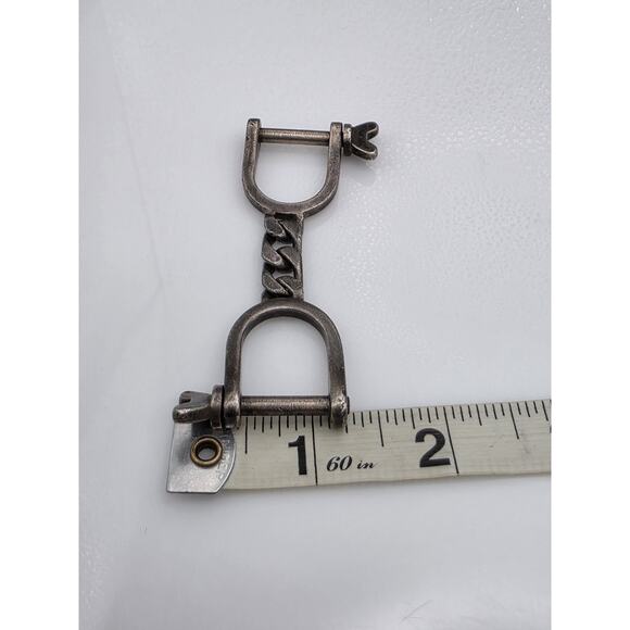 VINTAGE ON OF THE KIND ITALY STERLING SILVER 925 HORSESHOE BIT KEY CHAIN RING - Picture 10 of 16